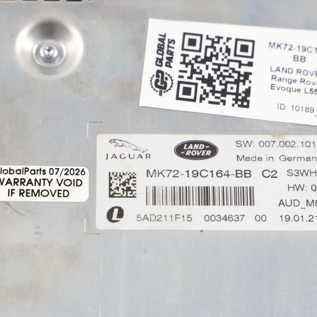 Range Rover Evoque L551 Amplificador Audio Unidad Control Módulo - SKU MK72-19C164-BB - Número de pieza MK72-19C164-BB