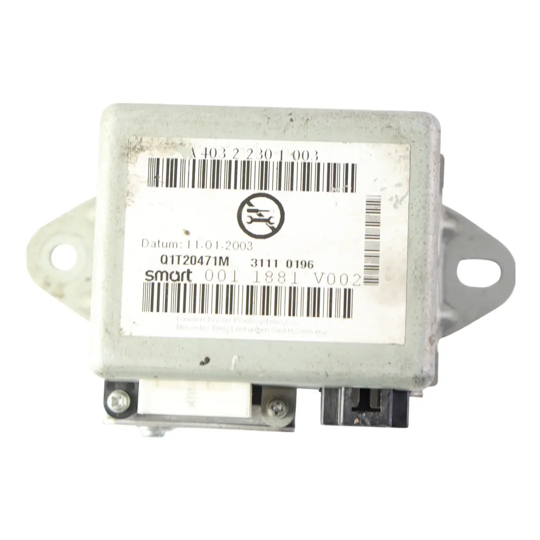 Smart Fortwo C450 Centralina Servosterzo Elettronico EPS - SKU Q0011881V002000000 - Numero di parte Q0011881V002000000