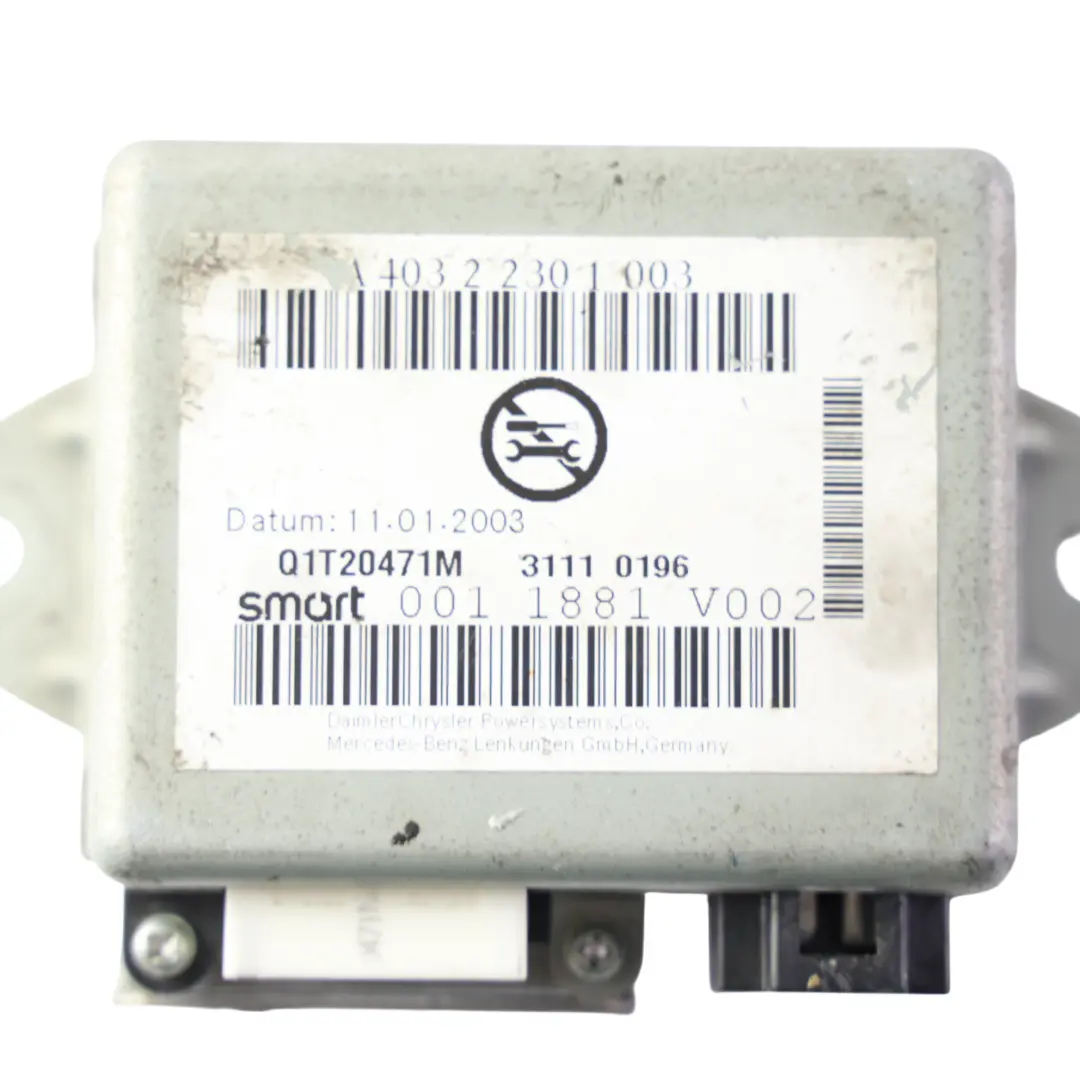 C450 Centralina Servosterzo Elettronico EPS per Smart Fortwo con numero di parte Q0011881V002000000 Smart Fortwo C450 Centralina Servosterzo Elettronico EPS - SKU Q0011881V002000000 - Numero di parte Q0011881V002000000