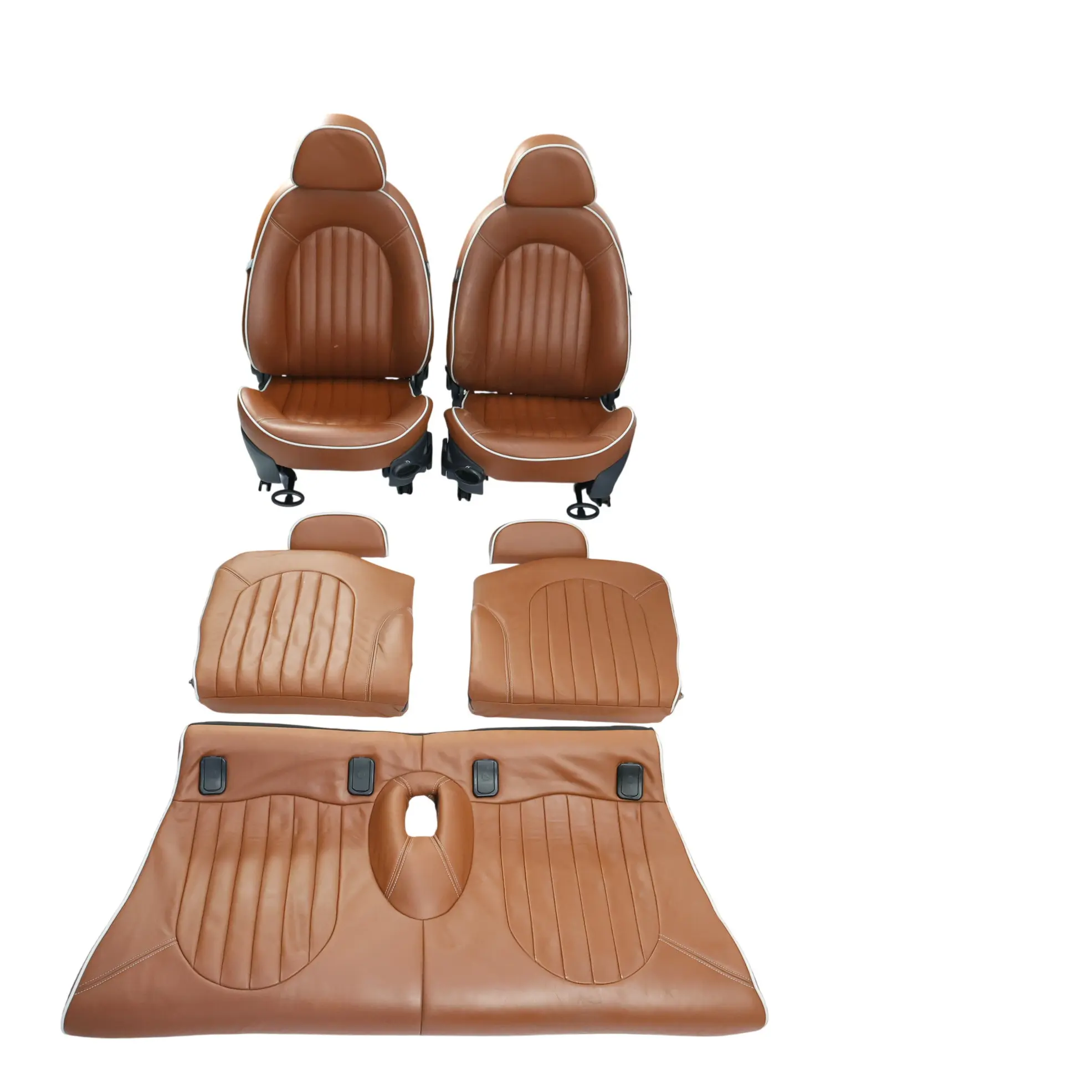 Mini R52 Sport Seats Leather J Cooper Works Front Rear KIT SET Malt Brown