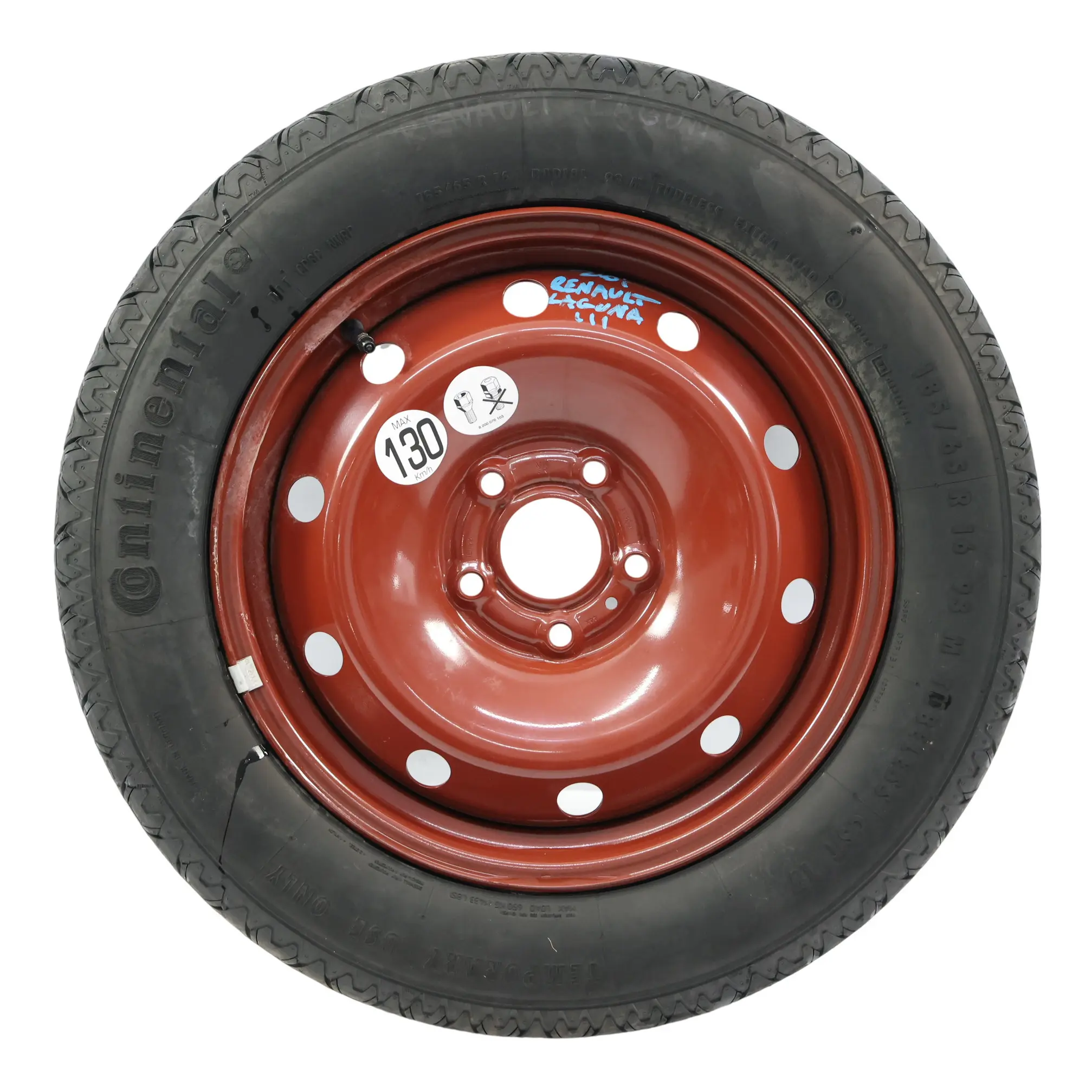 Renault Laguna MK3 Roue de Secours Galette 16" ET:33 Pneu Continental 185/65