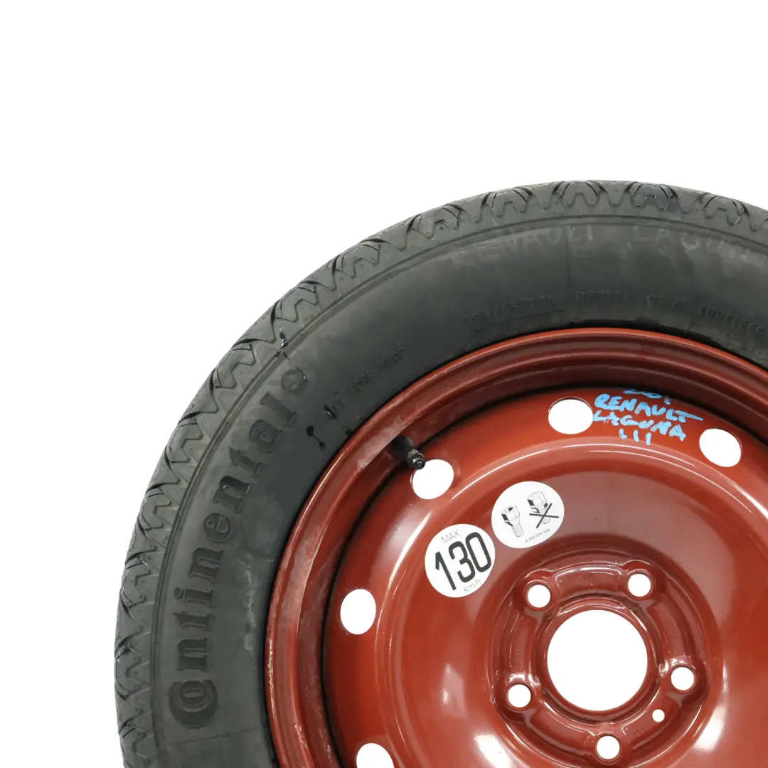 MK3 Roue de Secours Galette 16" ET:33 Pneu Continental 185/65 pour Renault Laguna à propos du numéro de pièce RENAULT-LAGUNA3-SPARE-WHEEL Renault Laguna MK3 Roue de Secours Galette 16" ET:33 Pneu Continental 185/65 - SKU RENAULT-LAGUNA3-SPARE-WHEEL - Numéro de pièce RENAULT-LAGUNA3-SPARE-WHEEL
