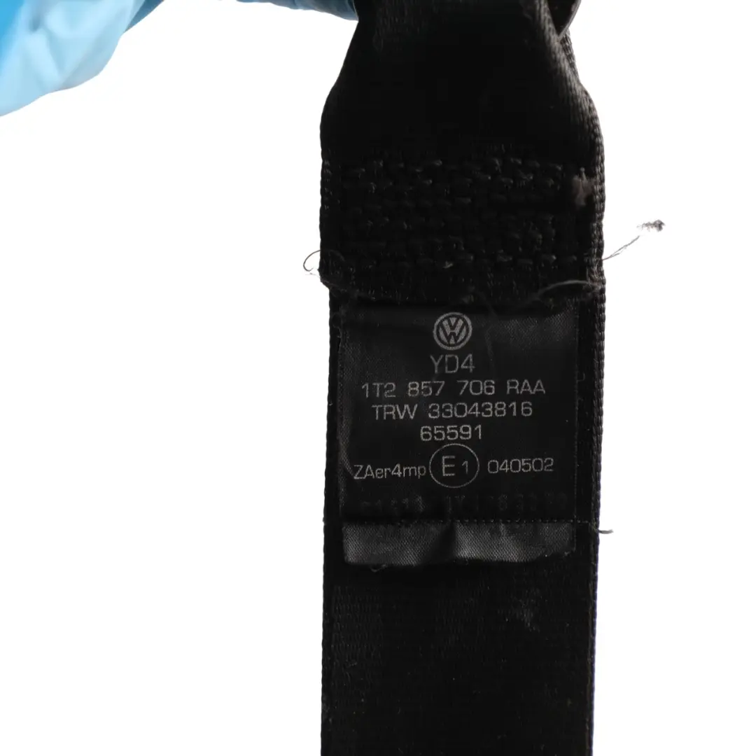 Front Seat Belt Upper Right O/S Driver Side to VW Volkswagen Touran 1T with Part number 1T2857706 VW Volkswagen Touran 1T Front Seat Belt Upper Right O/S Driver Side - SKU RHD-1T2857706 - Part number 1T2857706