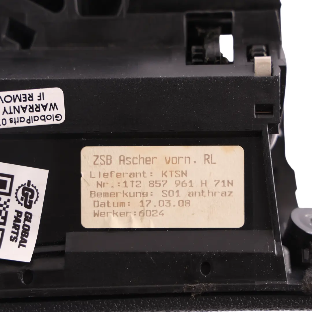 Volkswagen Touran 1T Front Ashtray Storage 12V Power Socket - SKU RHD-1T2857961H - Part number 1T2857961H