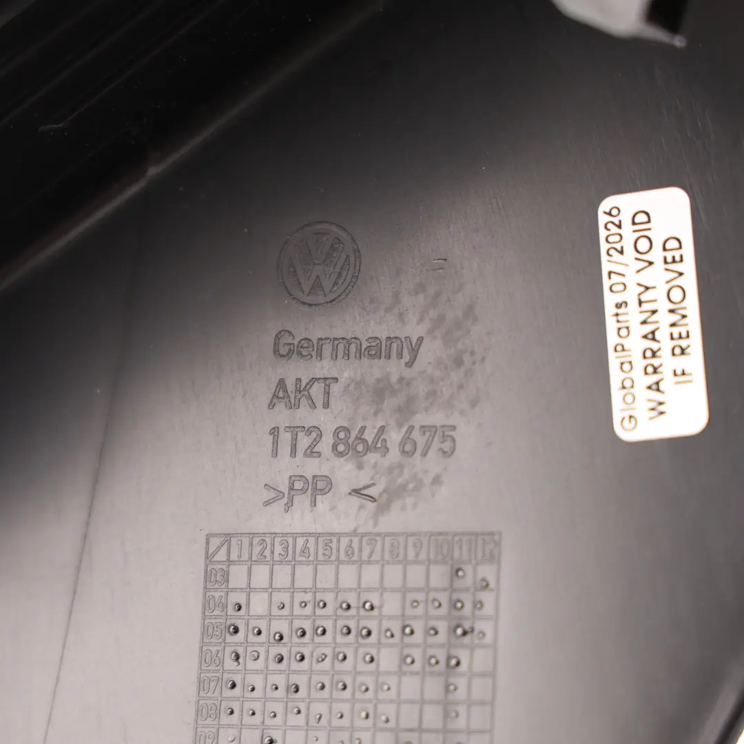 VW Volkswagen Caddy 2k Footrest Trim Panel Cover Passenger Side Black - SKU RHD-1T2864675 - Part number 1T2864675