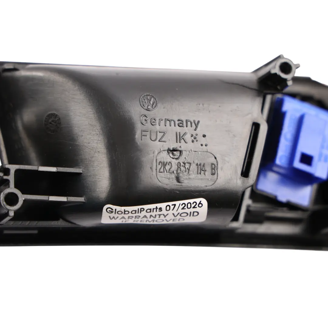 Volkswagen Caddy Mk3 Front Door Grab Handle Interior Black Right O/S - SKU RHD-2K2837114B-1 - Part number 2K2837114B