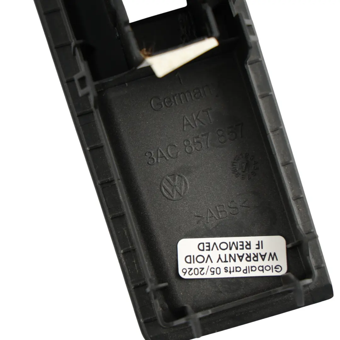 VW Passat B7 Window Switch Mounting Cover Passenger Side N/S Black - SKU RHD-3AC857857 - Part number 3AC857857