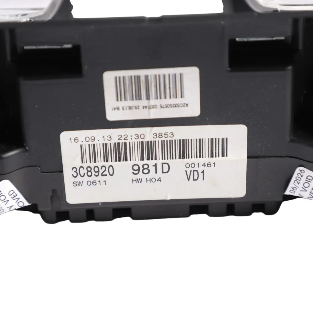 Instrument Cluster Speedometer Diesel Automatic to Volkswagen Passat CC with Part number 3C8920981D Volkswagen Passat CC Instrument Cluster Speedometer Diesel Automatic - SKU RHD-3C8920981D - Part number 3C8920981D