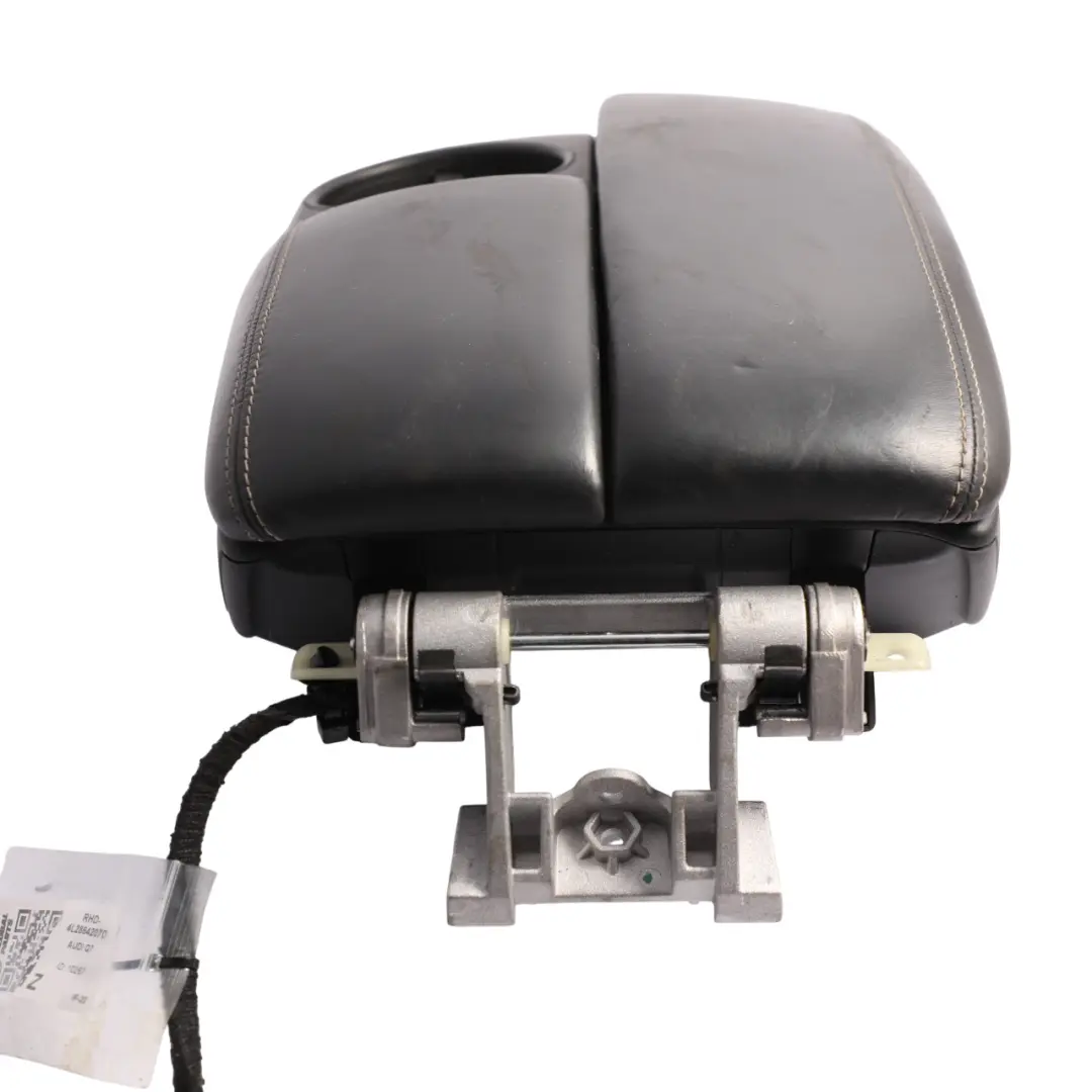 Audi Q7 4L Centre Console Armrest Cup Holder Black Leather - SKU RHD-4L2864207D - Part number 4L2864207D