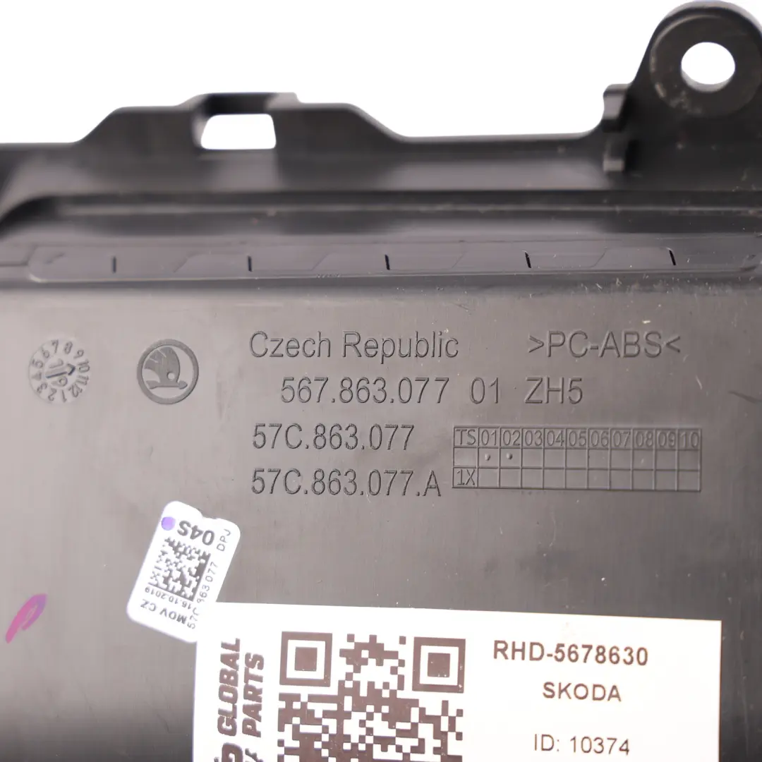 Skoda Karoq Centre Console Ashtray Storage Lighter Socket - SKU RHD-567863077 - Part number 567863077