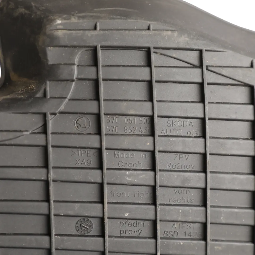 Skoda Karoq Floor Rubber Mat Set Footwell Lining Trim Front Rear - SKU RHD-57C864436 - Part number 57C864436