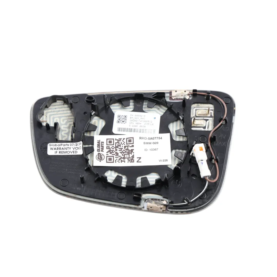 BMW G20 Side View Wing Mirror Glass Insert Heated Right O/S - SKU RHD-5A07754 - Part number 5A07754