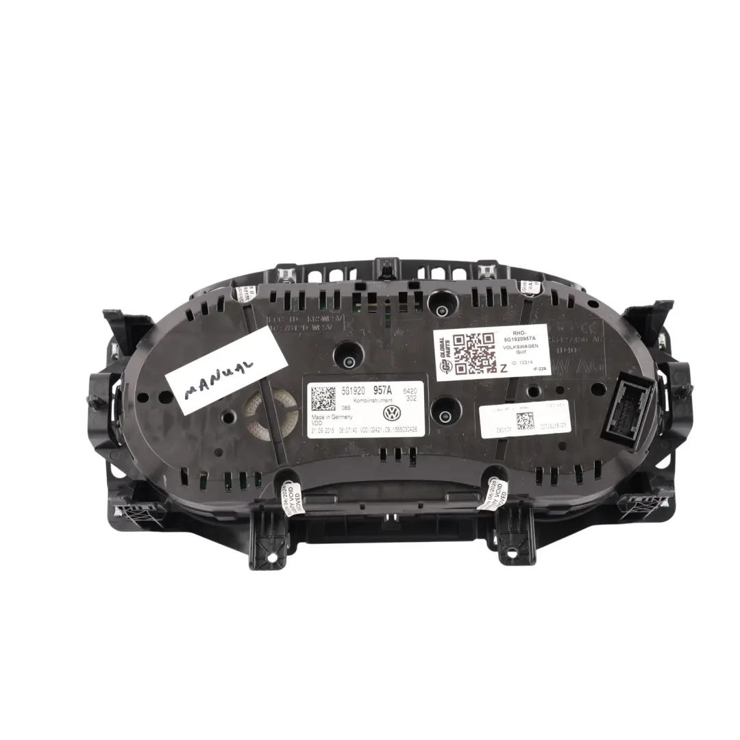 Volkswagen Golf Gtd Mk7 Speedometer Instrument Cluster 2.0 TDI Manual - SKU RHD-5G1920957A - Part number 5G1920957A