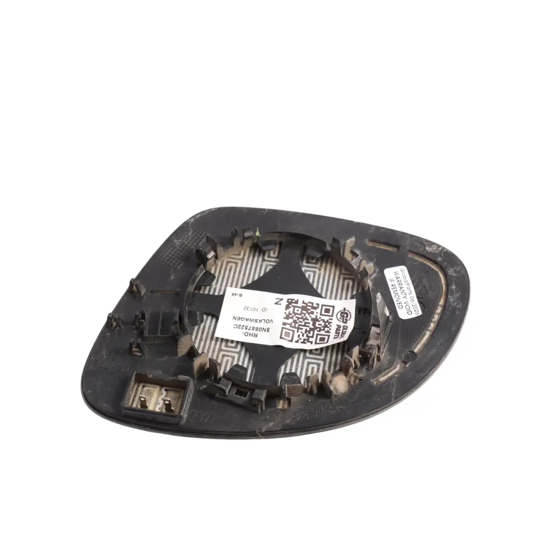VW Volkswagen Tiguan 5N Front Door Wing Mirror Glass Insert Right O/S - SKU RHD-5N0857522C - Part number 5N0857522C