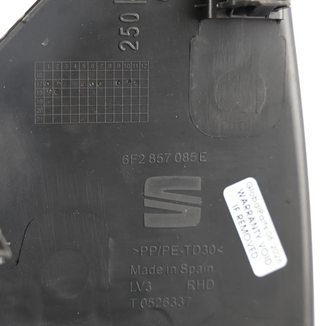 Seat Ibiza Mk5 Dashboard Dash End Trim Panel Cover Left N/S - SKU RHD-6F2857085E - Part number 6F2857085E