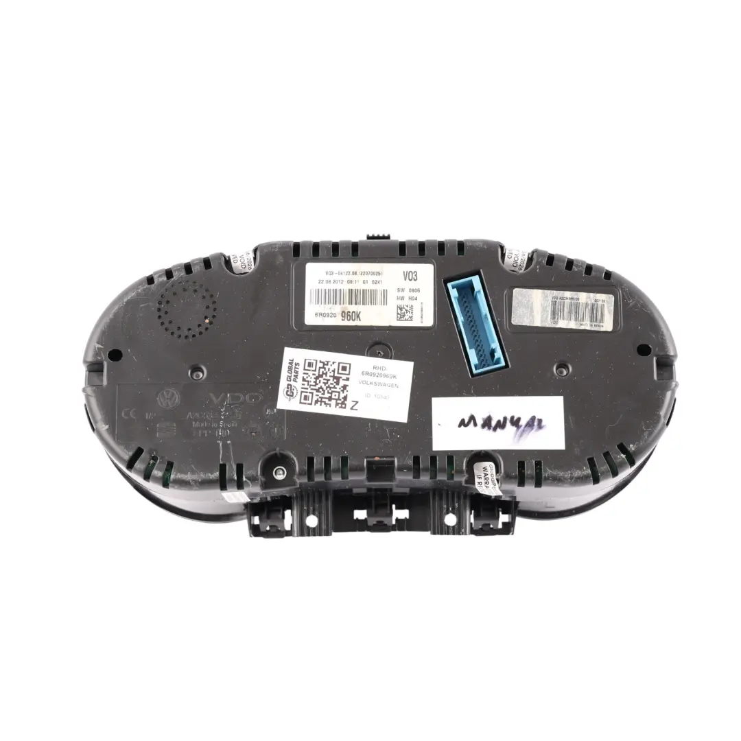 Volkswagen Polo Mk5 Instrument Cluster Speedometer Petrol Manual - SKU RHD-6R0920960K - Part number 6R0920960K