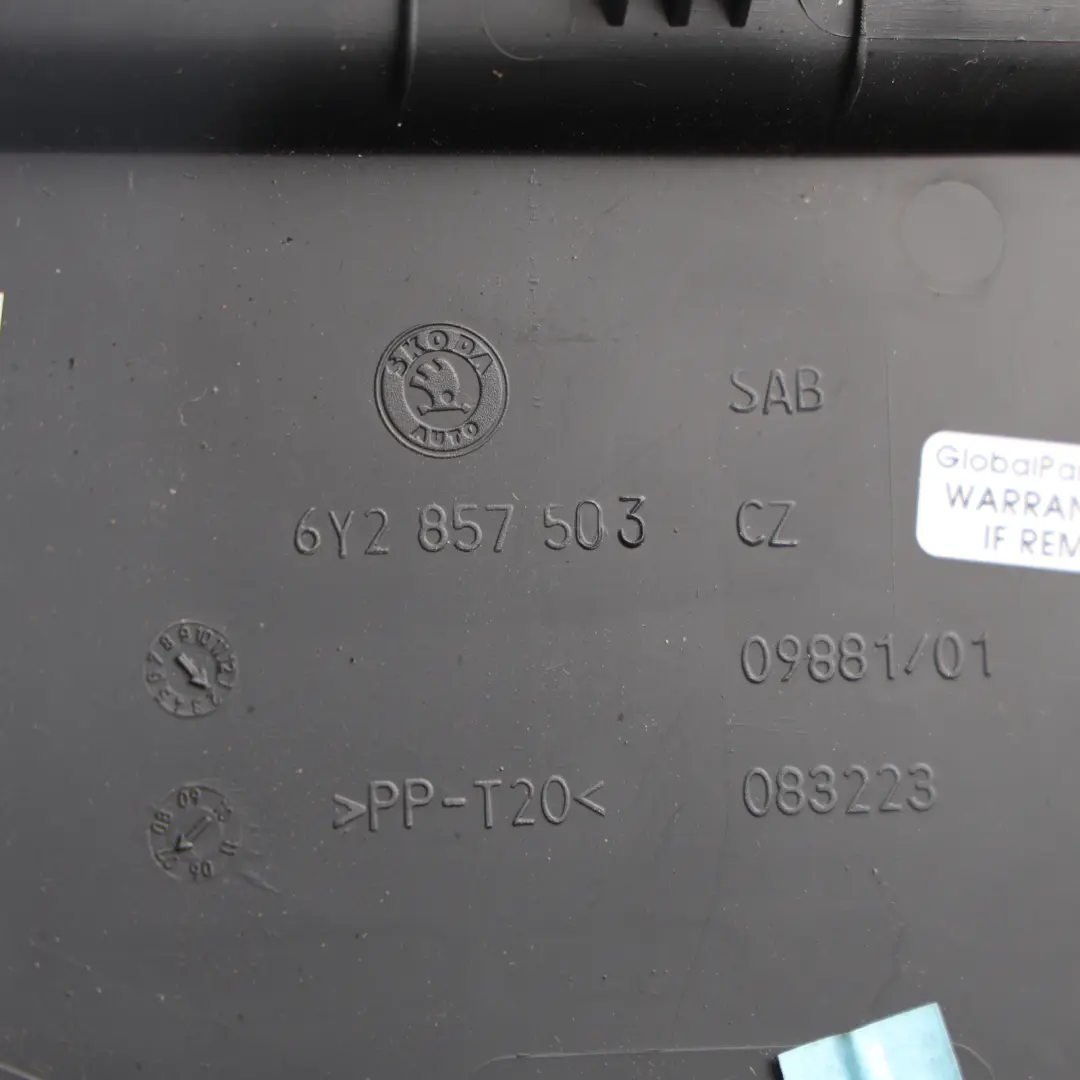 Mk1 Dashboard End Trim Panel Front Left N/S to Skoda Fabia with Part number 6Y2857503 Skoda Fabia Mk1 Dashboard End Trim Panel Front Left N/S - SKU RHD-6Y2857503 - Part number 6Y2857503