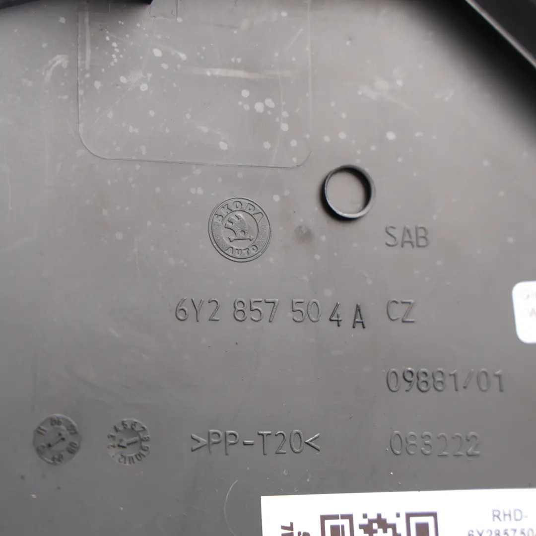 Skoda Fabia 6Y Mk1 Dashboard Surround Interior Trim Cover Right O/S - SKU RHD-6Y2857504A - Part number 6Y2857504A