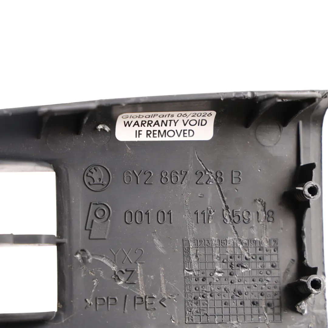 Skoda Fabia Window Control Switch Cover Trim Driver Side Right O/S - SKU RHD-6Y2867228B - Part number 6Y2867228B