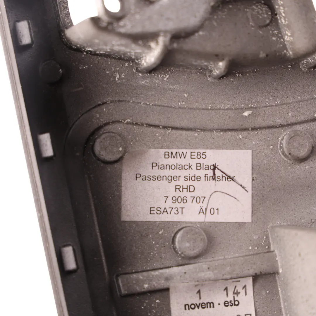 BMW Z4 E85 E86 Dashboard Centre Console Piano Black Gloss Passenger Side - SKU RHD-7906707 - Part number 7906707