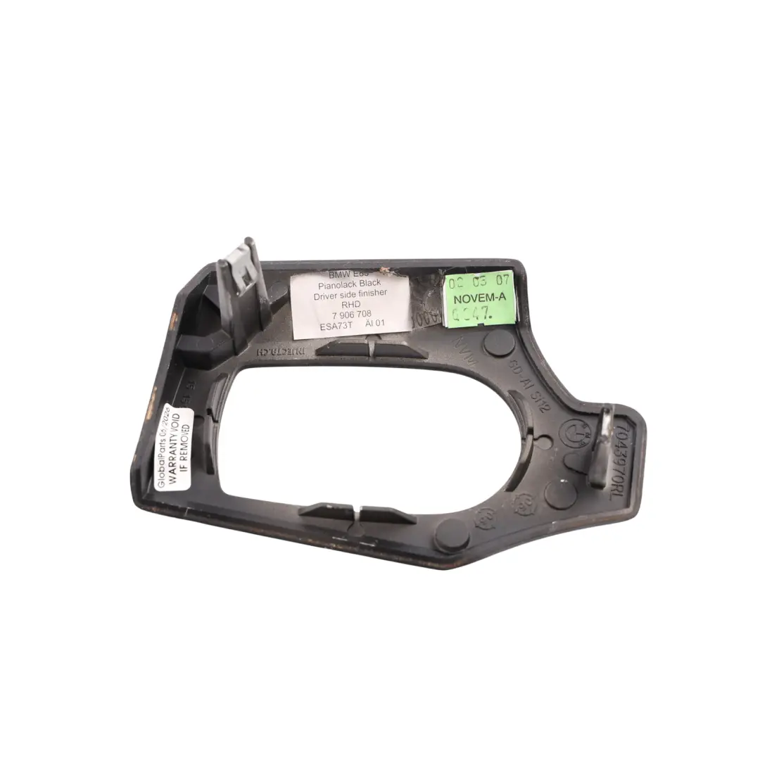 BMW Z4 E85 E86 Pannello Copertura Trim Console Centrale Nero Lucido - SKU RHD-7906708 - Numero di parte 7906708