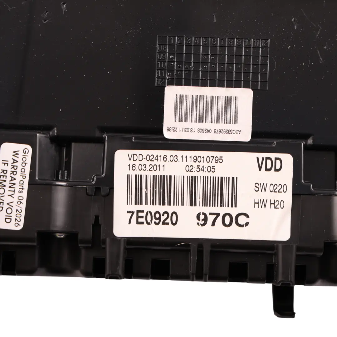 VW Transporter T5 Instrument Cluster Speedo Clocks Diesel Manual - SKU RHD-7E0920970C - Part number 7E0920970C