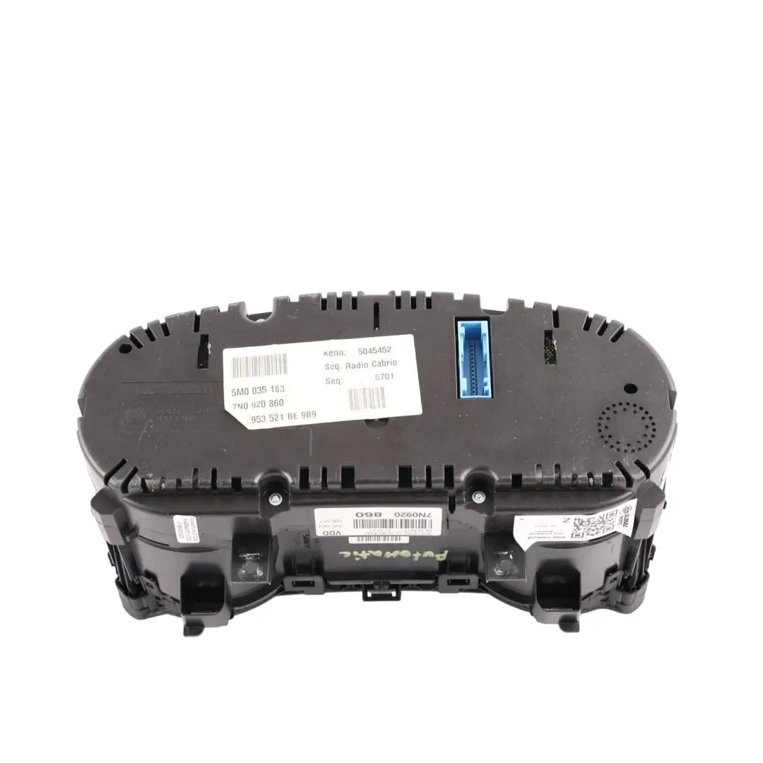 VW Volkswagen Sharan 7N Instrument Cluster Speedometer Petrol Manual - SKU RHD-7N0920860 - Part number 7N0920860