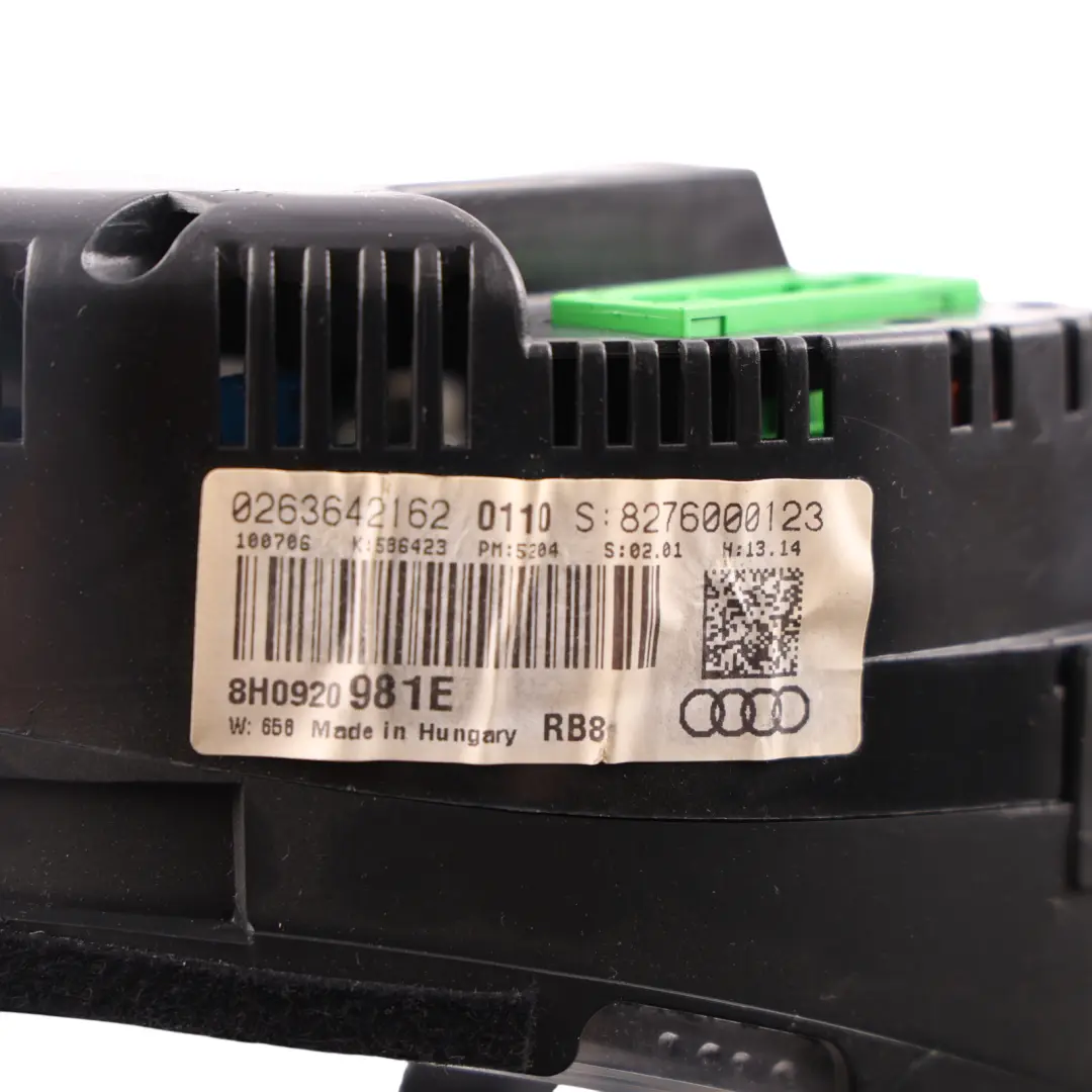 Instrument Cluster Speedometer Clocks Petrol Manual to Audi A4 B7 with Part number 8H0920981E Audi A4 B7 Instrument Cluster Speedometer Clocks Petrol Manual - SKU RHD-8H0920981E - Part number 8H0920981E