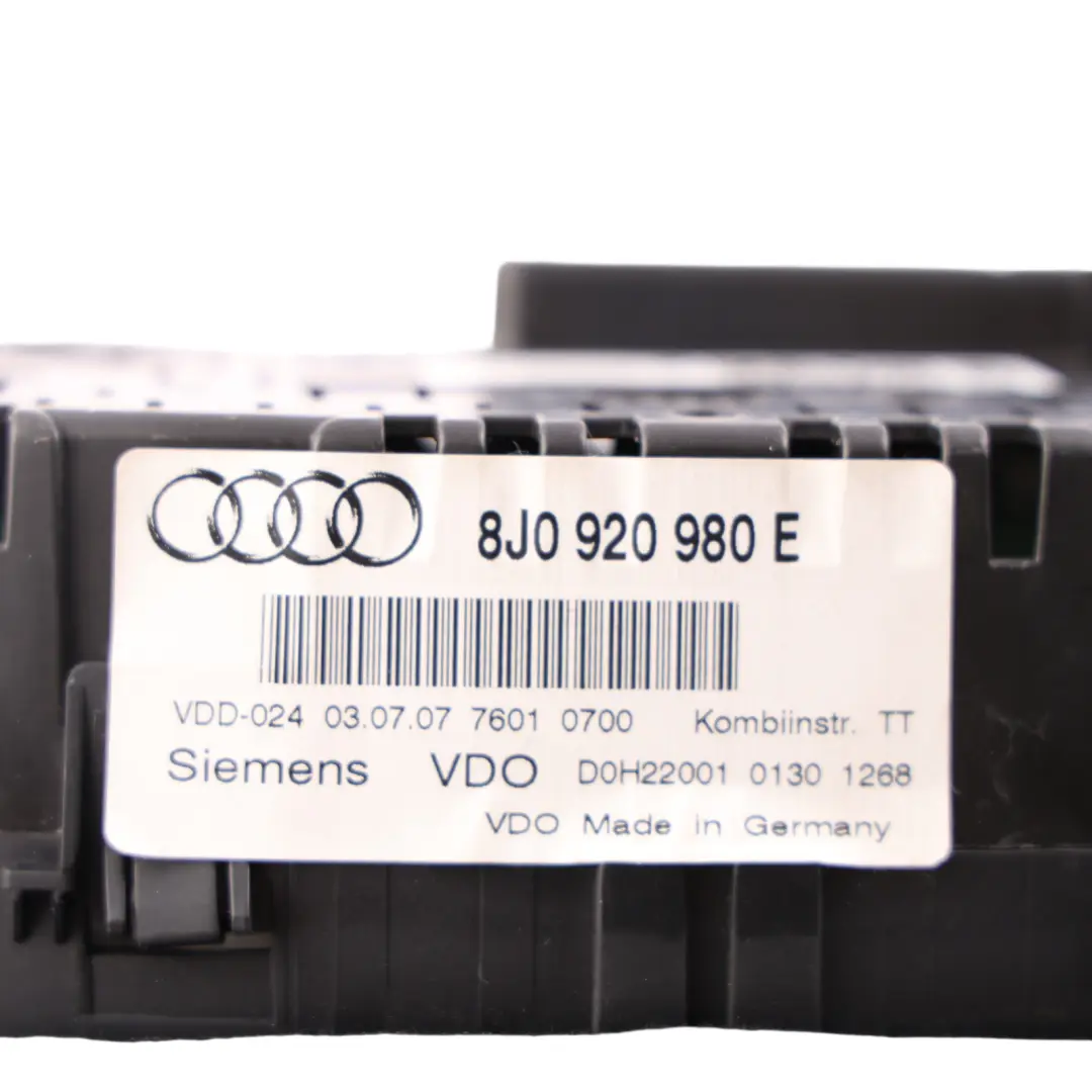 Instrument Cluster Speedometer Clocks Petrol Automatic to Audi TT 8J with Part number 8J0920980E Audi TT 8J Instrument Cluster Speedometer Clocks Petrol Automatic - SKU RHD-8J0920980E-1 - Part number 8J0920980E