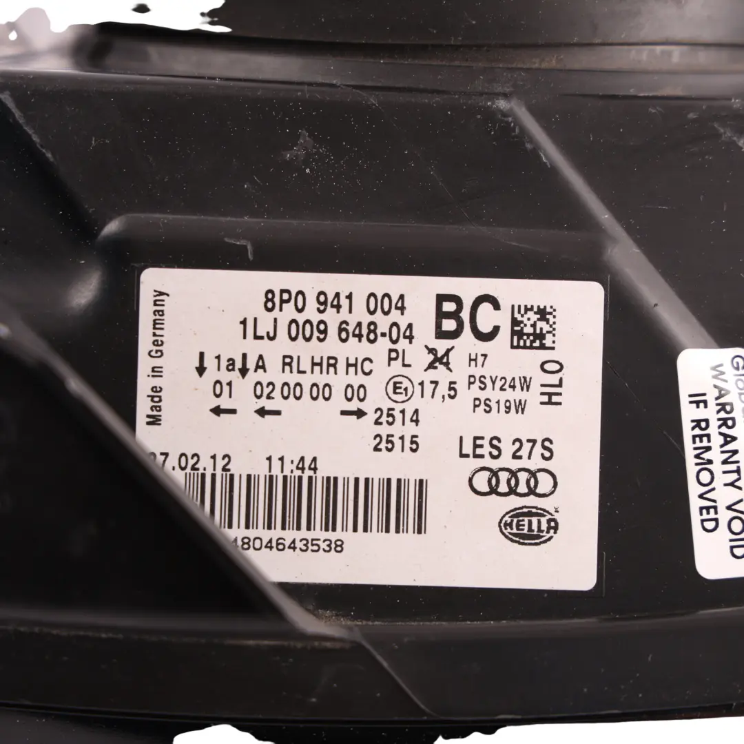 Audi A3 8P Front Lamp Headlight Halogen Right O/S - SKU RHD-8P0941004BC-1 - Part number 8P0941004BC