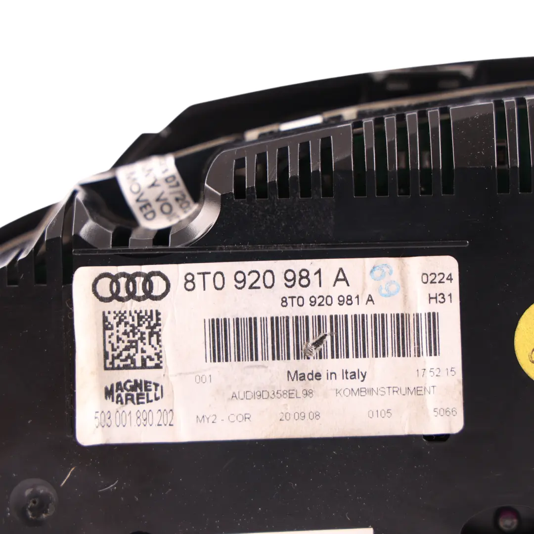 Audi A5 8T Instrument Cluster Speedometer Speedo Clocks Diesel Manual - SKU RHD-8T0920961A - Part number 8T0920961A
