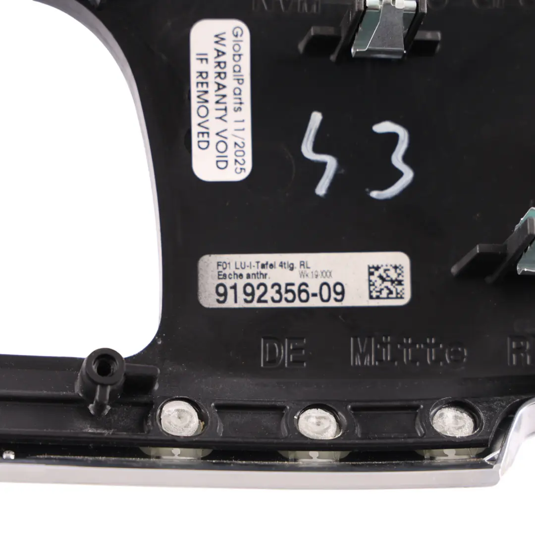 Centre Dashboard Start Stop Air Vent Surround Wood Effect to BMW F01 F02 with Part number 9192356 BMW F01 F02 Centre Dashboard Start Stop Air Vent Surround Wood Effect - SKU RHD-9192356 - Part number 9192356