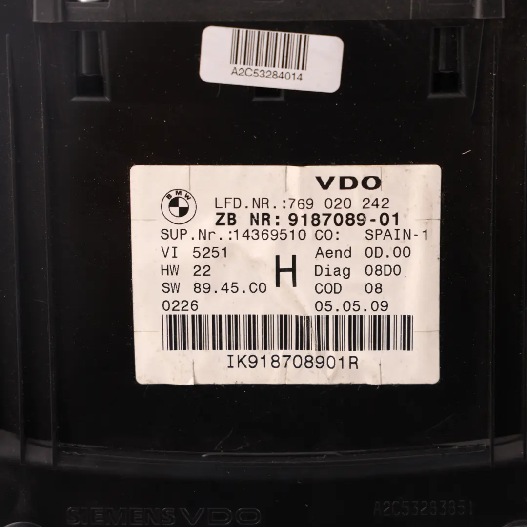BMW E90 E91 E92 335d Instrument Cluster Speedo Diesel Automatic - SKU RHD-9316156 - Part number 9316156
