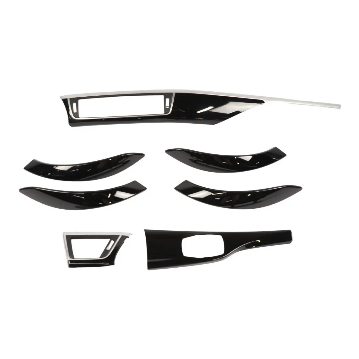 BMW F30 F31 Dashboard Trim Strip Console Cover Panel Perlglanz Chrom Gloss Set