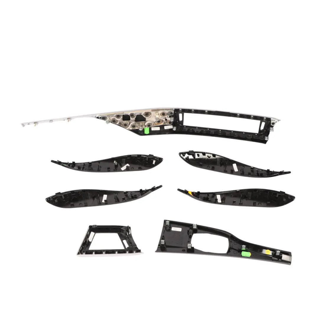BMW F30 F31 Dashboard Trim Strip Console Cover Panel Perlglanz Chrom Gloss Set - SKU RHD-9318072-1 - Part number 9318072