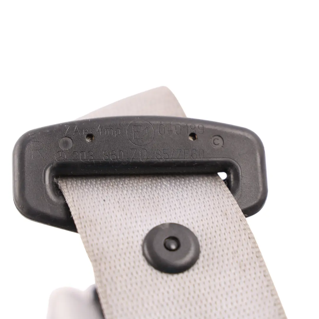 Seatbelt Front Right O/S Seat Belt Grey to Mercedes W203 with Part number A2038607085 Mercedes W203 Seatbelt Front Right O/S Seat Belt Grey - SKU RHD-A2038607085-1 - Part number A2038607085