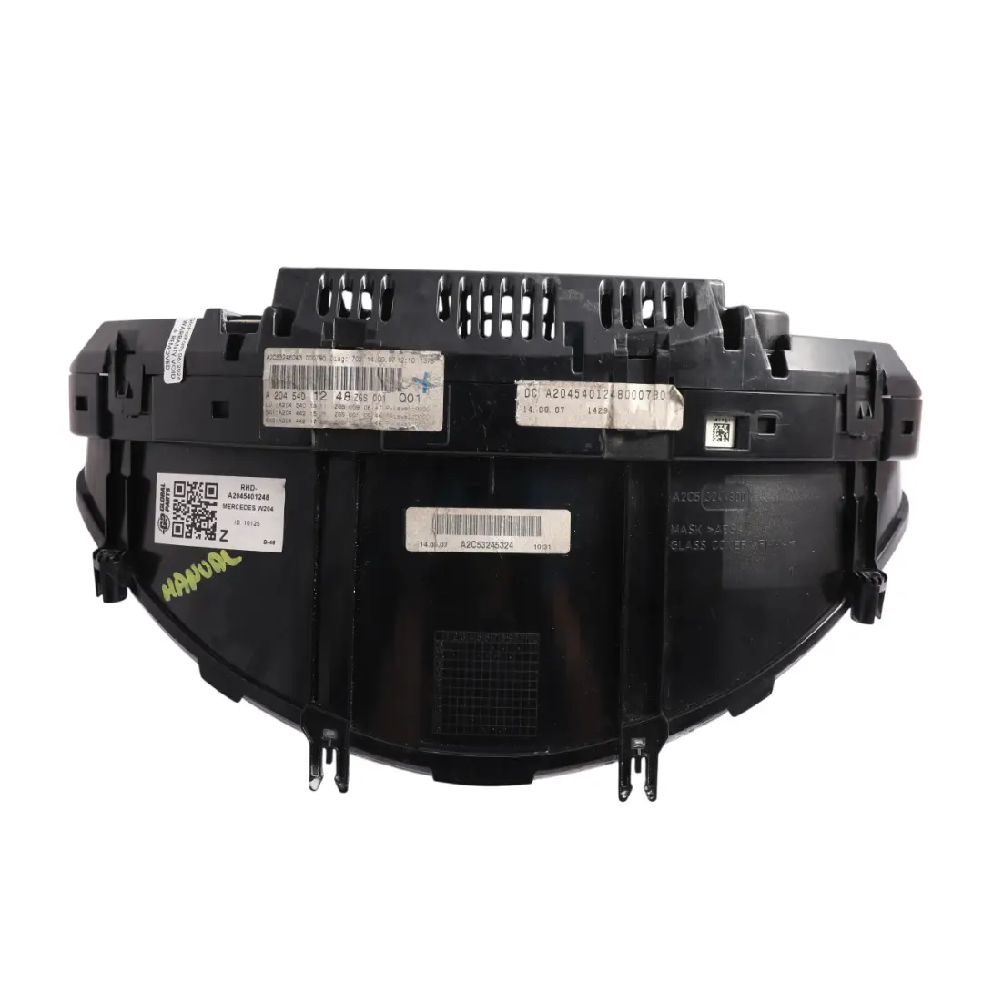 Mercedes W204 Instrument Cluster Speedometer Clocks Petrol Automatic - SKU RHD-A2045401248 - Part number A2045401248