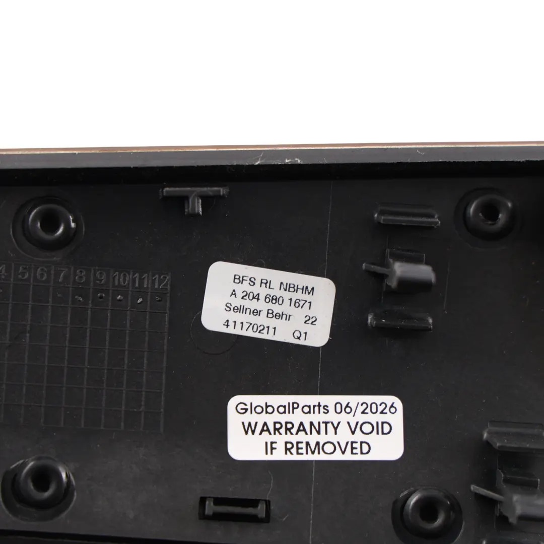 Dashboard Trim Strip Air Vent Cover Wood Burr Walnut to Mercedes W204 with Part number A2046801671 Mercedes W204 Dashboard Trim Strip Air Vent Cover Wood Burr Walnut - SKU RHD-A2046801671 - Part number A2046801671