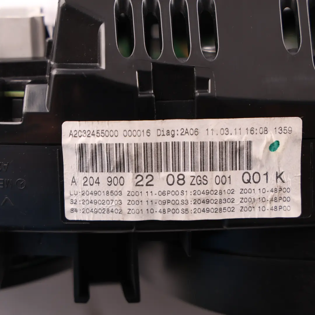 Mercedes W204 Instrument Cluster Speedometer A2046821416 Petrol Automatic - SKU RHD-A2049002208 - Part number A2049002208