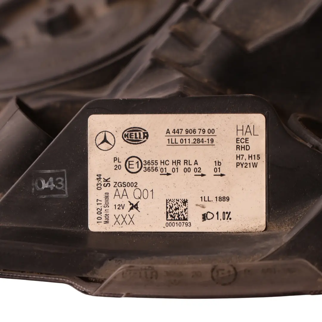 Mercedes W447 Front Left N/S Headlamp Headlight Light Lamp - SKU RHD-A4479067900 - Part number A4479067900