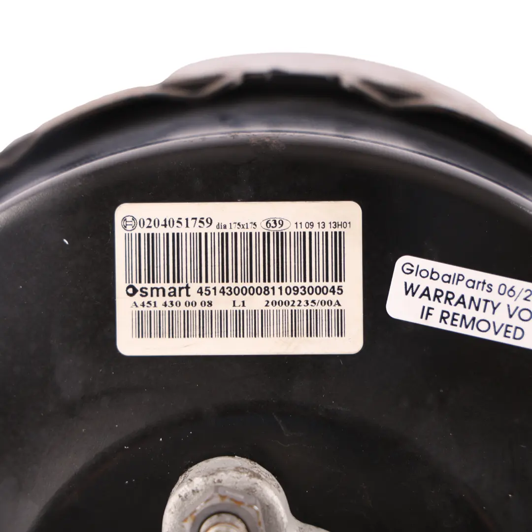 Brake Servo Booster Master Cylinder Unit to Smart Fortwo 451 with Part number A45143000081 Smart Fortwo 451 Brake Servo Booster Master Cylinder Unit - SKU RHD-A45143000081 - Part number A45143000081