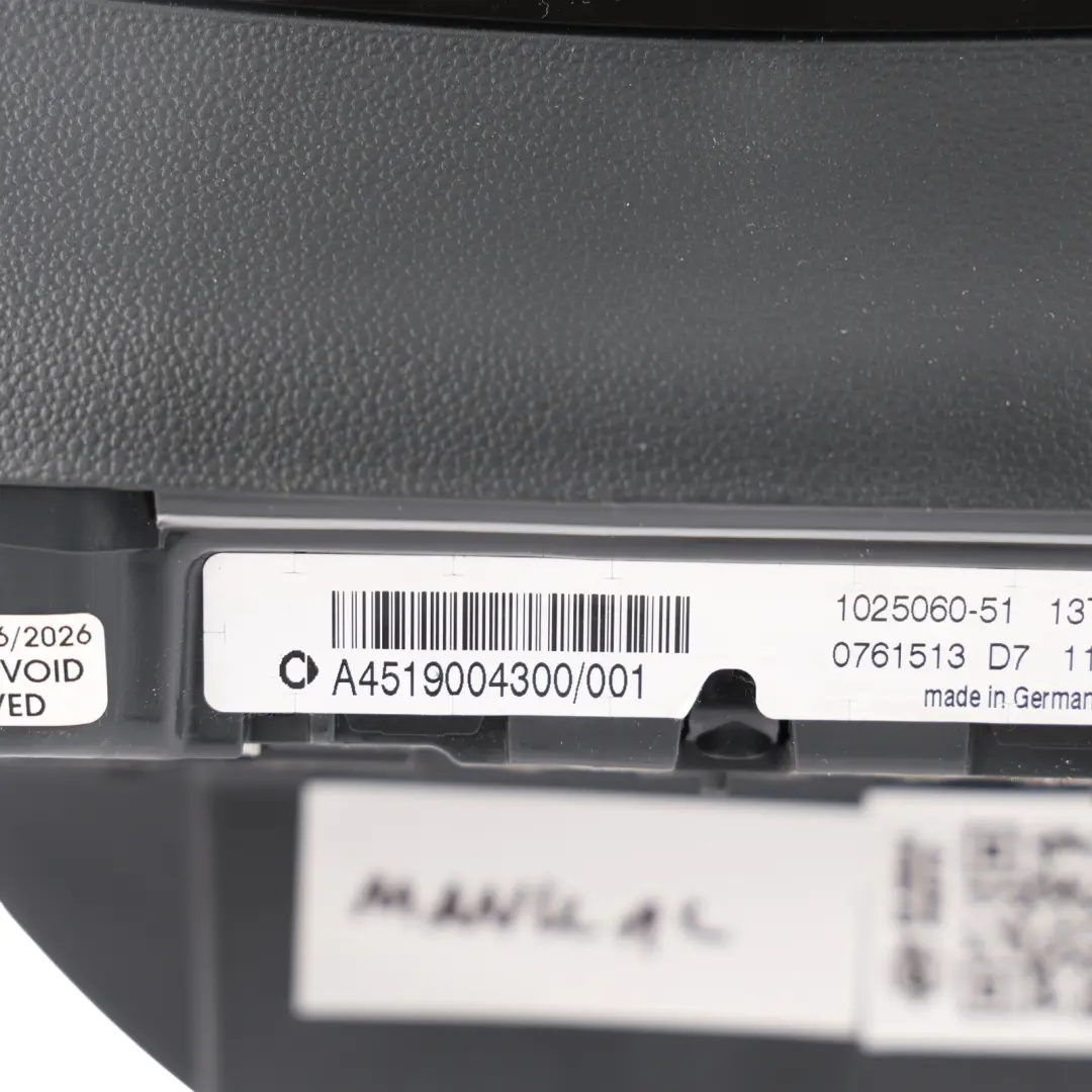 Smart Fortwo C451 Instrument Cluster Speedometer Manual - SKU RHD-A4519004300 - Part number A4519004300