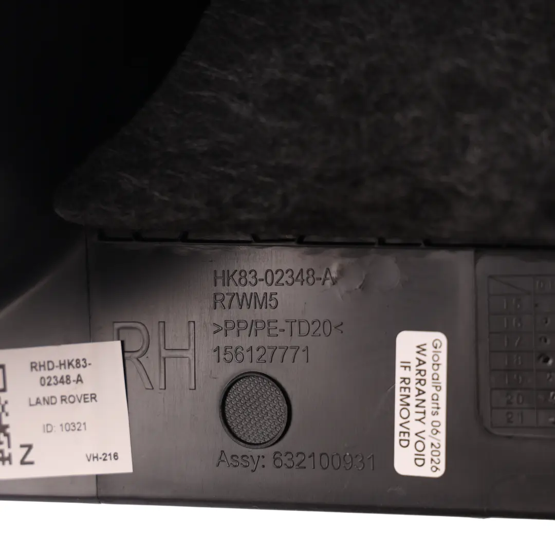 Range Rover Velar L560 A-Pillar Lower Trim Panel Front Right O/S - SKU RHD-HK83-02348-A - Part number HK83-02348-A