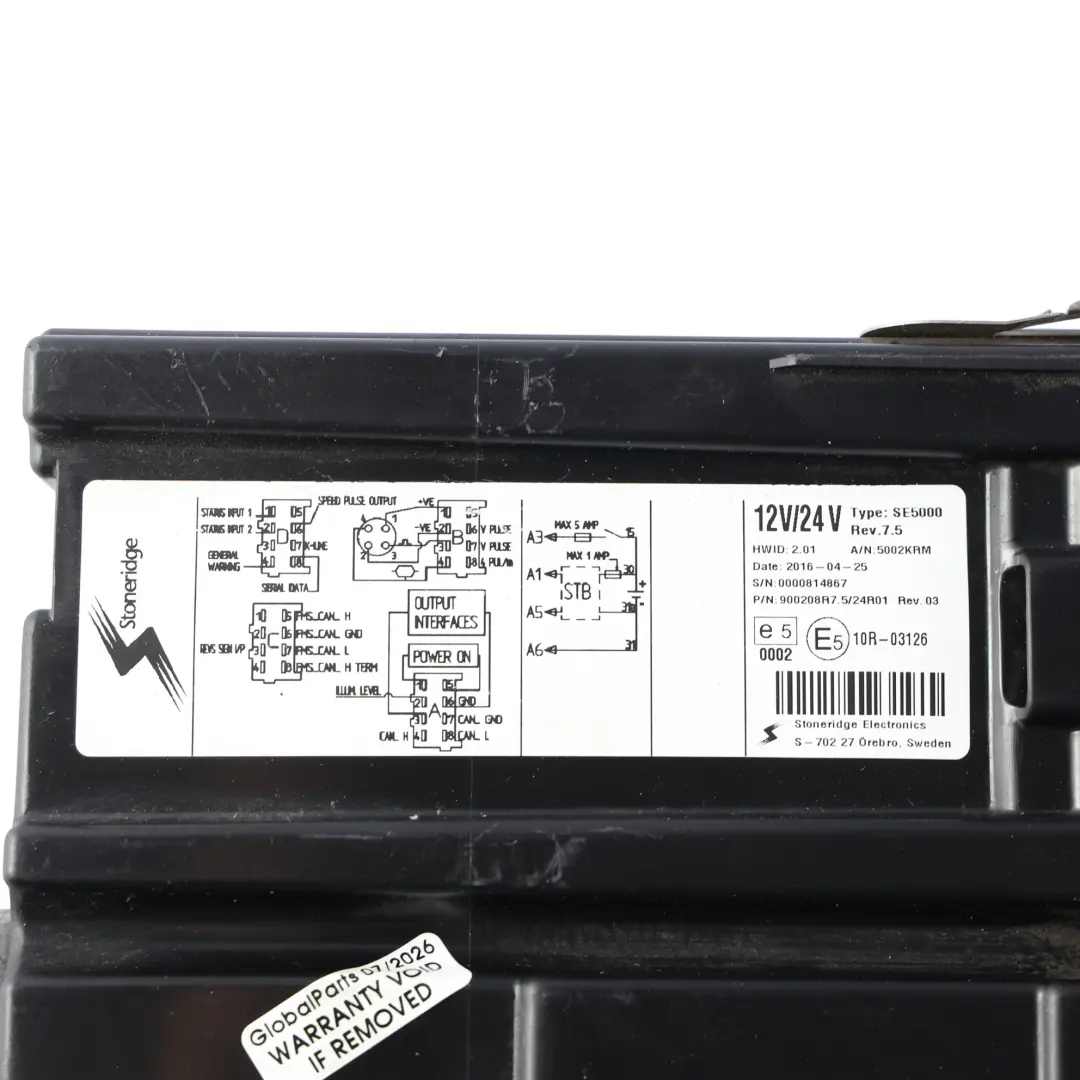 Inny Stoneridge Exakt Duo Daf Tachigrafo Digitale 12V 24V 5002KRM per con numero di parte SE5000 Inny Stoneridge Exakt Duo Daf Tachigrafo Digitale 12V 24V 5002KRM - SKU SE5000 - Numero di parte SE5000