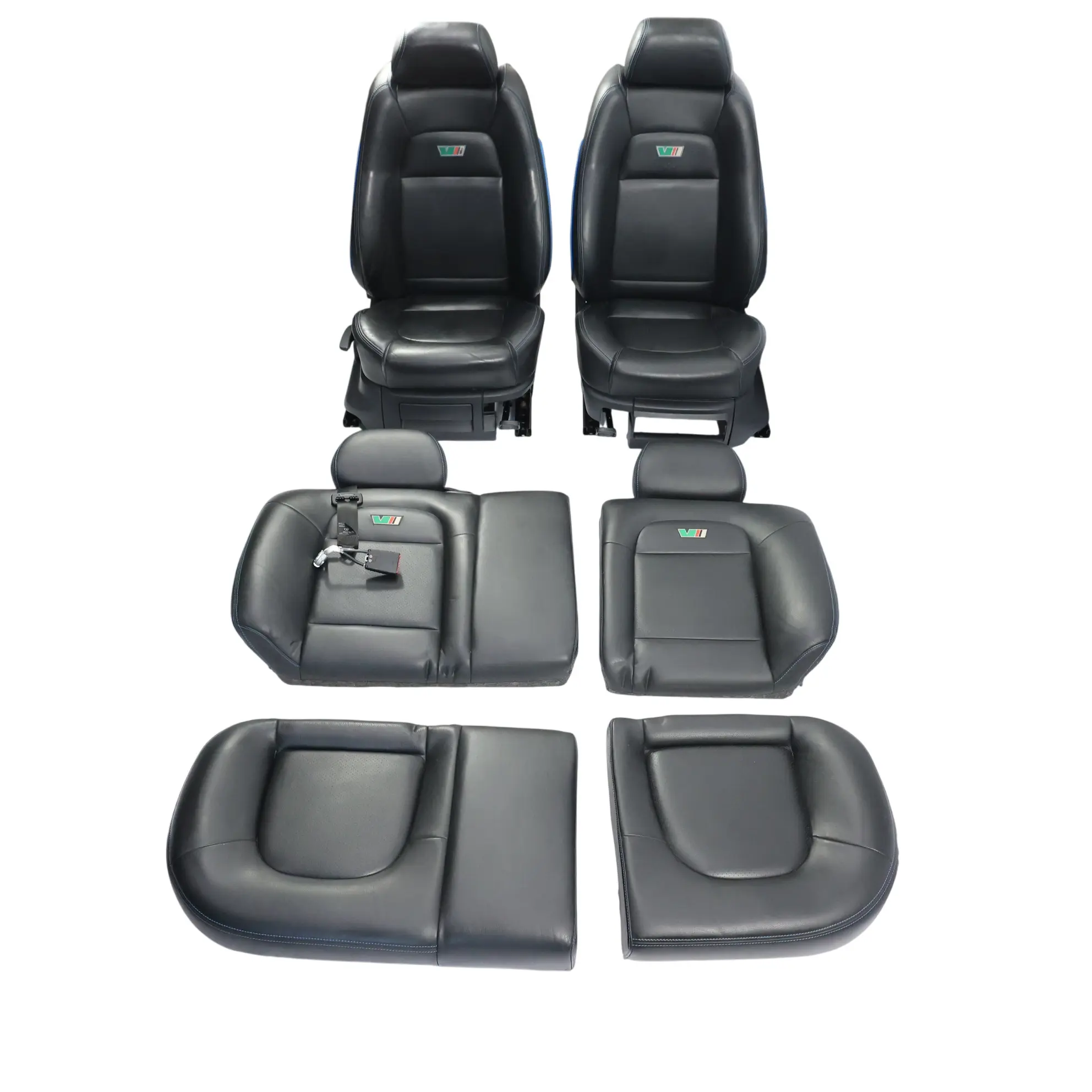 Skoda Fabia RS 6Y Komplet Foteli Sportowych Skóra Przód Tył Czarny