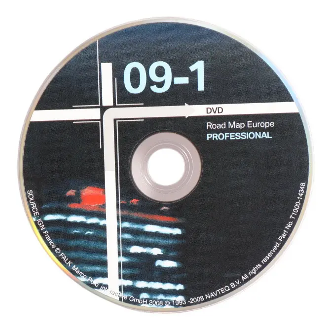 Navigation DVD Disc 2009-1 Road Map Europe to BMW with Part number T1000-14348 BMW Navigation DVD Disc 2009-1 Road Map Europe - SKU T1000-14348 - Part number T1000-14348