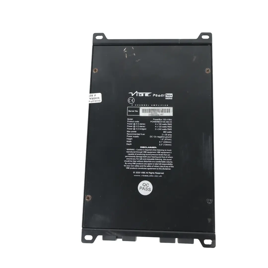 Vibe Powerbox 100.4M-V0 960W Mini D Modulo Amplificatore Audio ECU - SKU VIBE-AMPLIFIER-1 - Numero di parte VIBE-AMPLIFIER