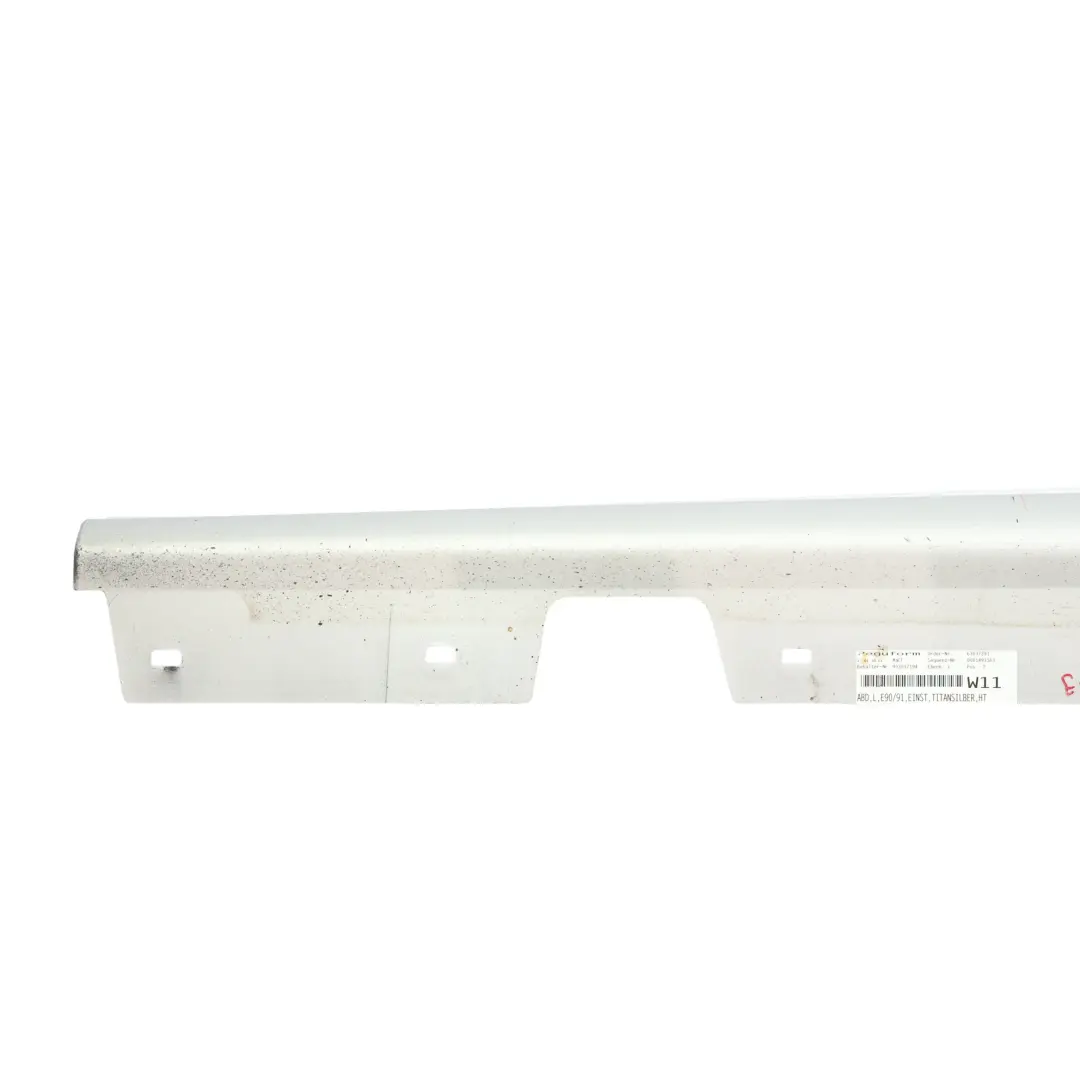 Sill Strip Side Skirt Left N/S Titansilber Silver 354 to BMW E90 E91 M Sport with Part number 0033441 BMW E90 E91 M Sport Sill Strip Side Skirt Left N/S Titansilber Silver 354 - SKU 0033441-TS1 - Part number 0033441