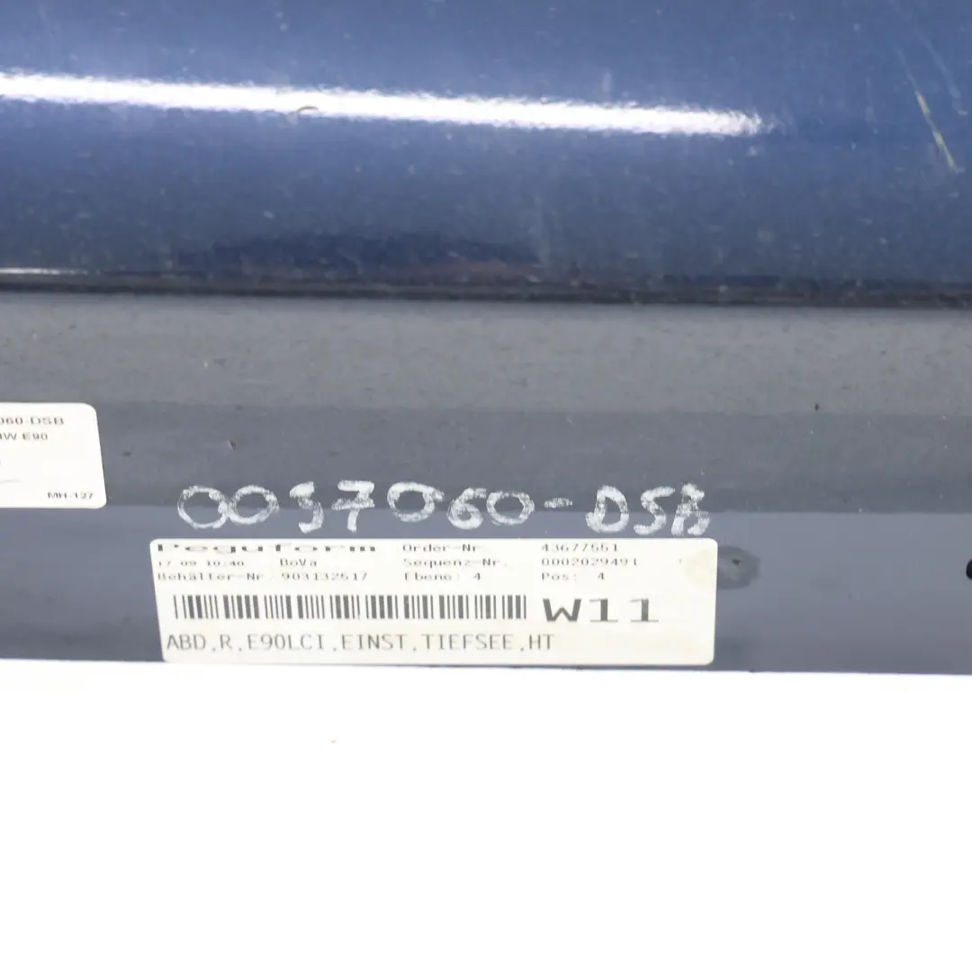 BMW E90 E91 LCI Listwa Progowa Prawa Tiefseeblau Niebieski Metalik - A76 - SKU 0037060-DSB - Numer Części 0037060