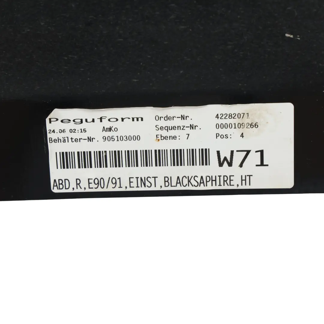 Side Skirt M Sport Sill Strip Right O/S Black Sapphire Metallic 475 to BMW E90 LCI with Part number 0037230 BMW E90 LCI Side Skirt M Sport Sill Strip Right O/S Black Sapphire Metallic 475 - SKU 0037230-BS2 - Part number 0037230